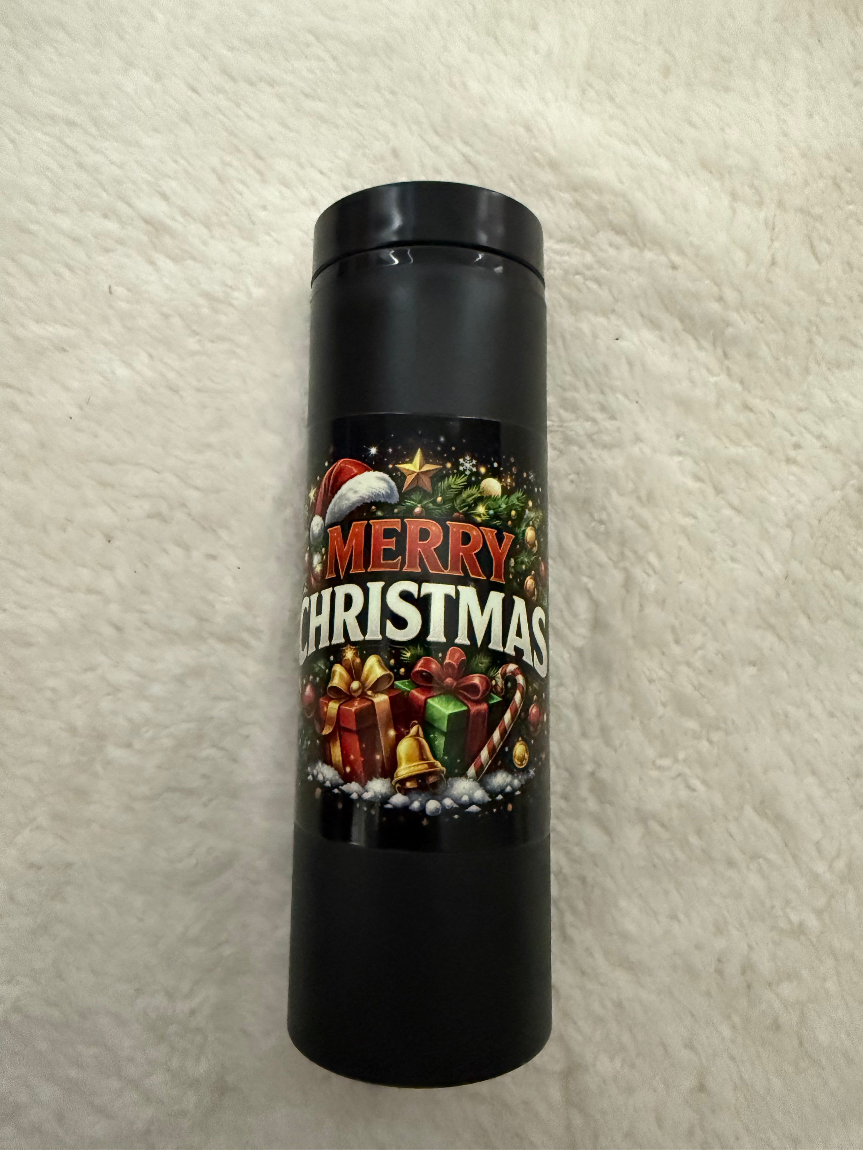 Merry Christmas Tumbler with Straw